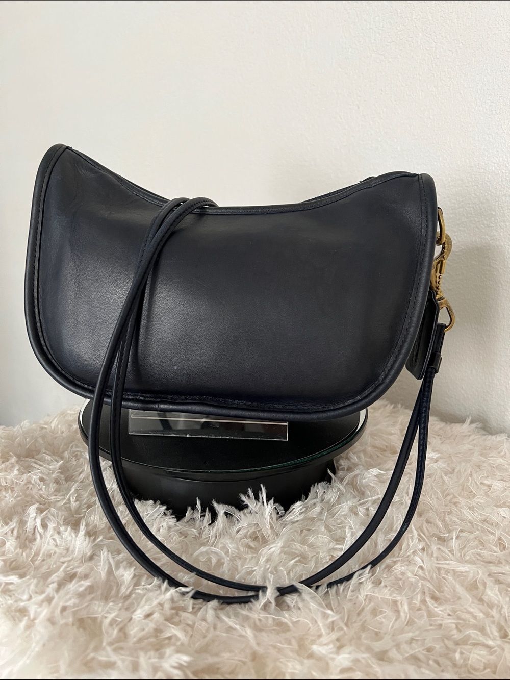Coach Vintage Navy Blue Wendie Swinger Crescent Hobo